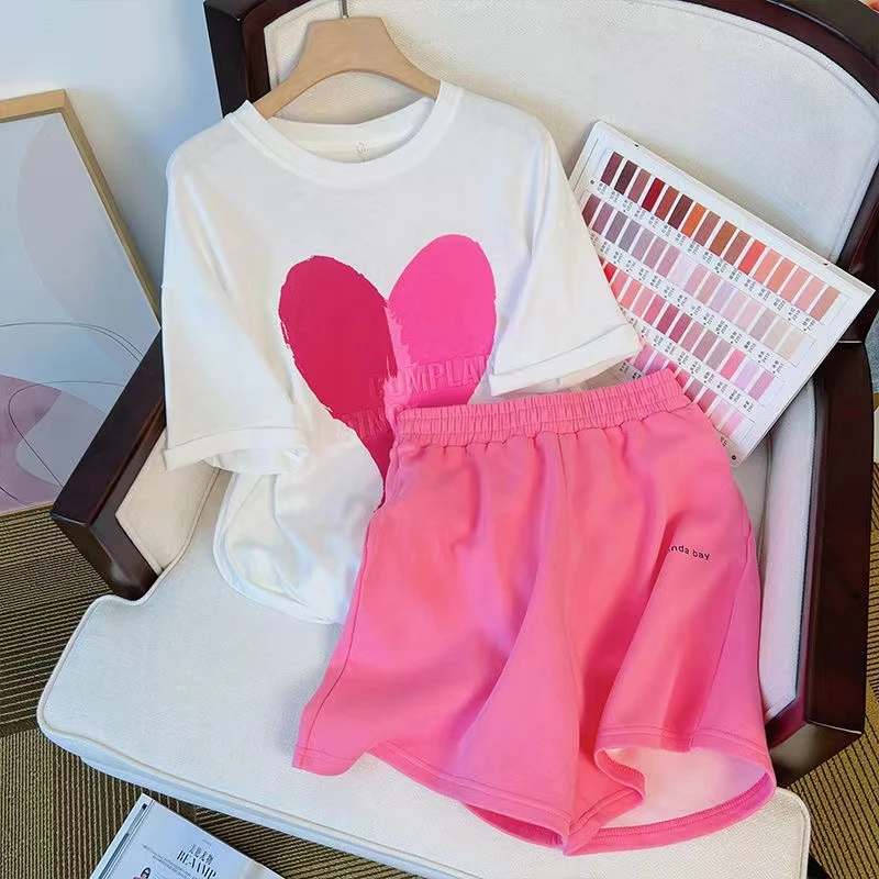 夏季薄款运动套装女短袖短裤休闲两件套潮