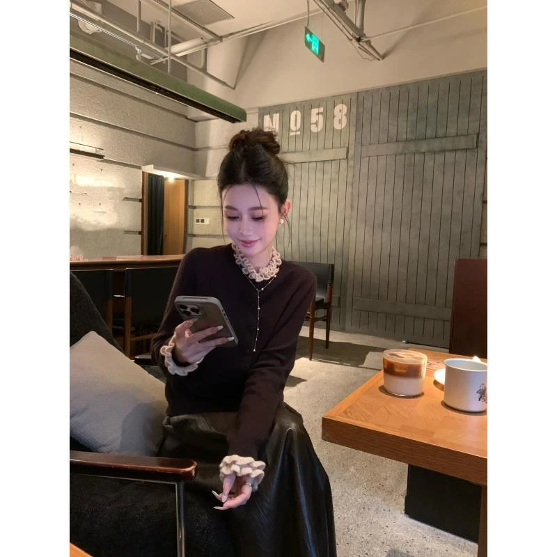 【清仓】秋冬简约修身时尚气质弹力设计感百搭针织长袖上衣SY1141