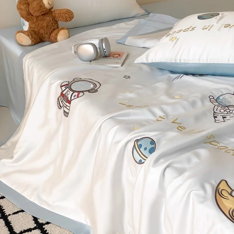 卡通可爱60支夏季兰精天丝四件套冰丝凉感儿童款薄款可机洗空调被