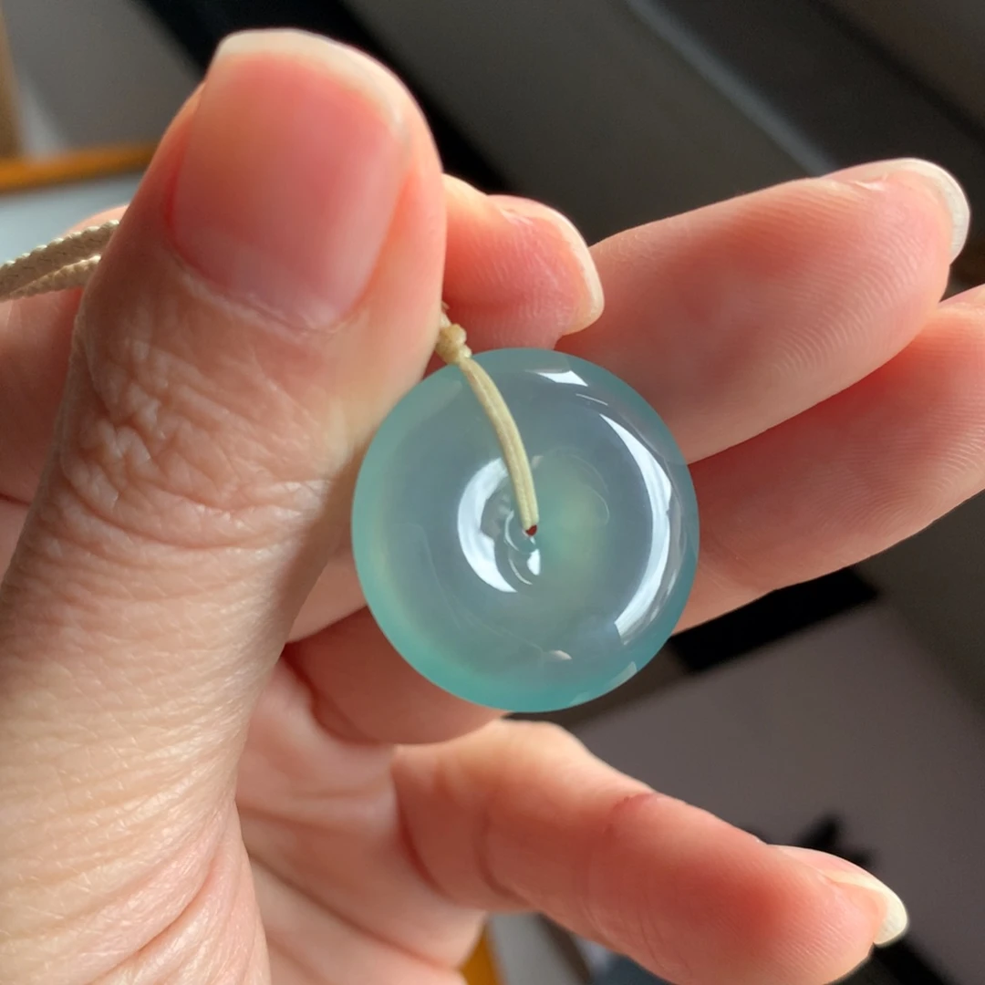 翡翠颈饰未镶嵌天然缅甸翡翠吊坠21.7-5.8