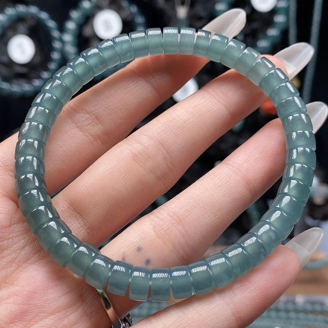 未镶嵌手链翡翠片*7mm药片手串