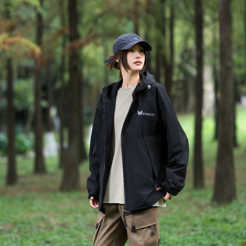 ZMOH户外冲锋衣连帽外套运动徒步登山露营男女防风防水保暖三防