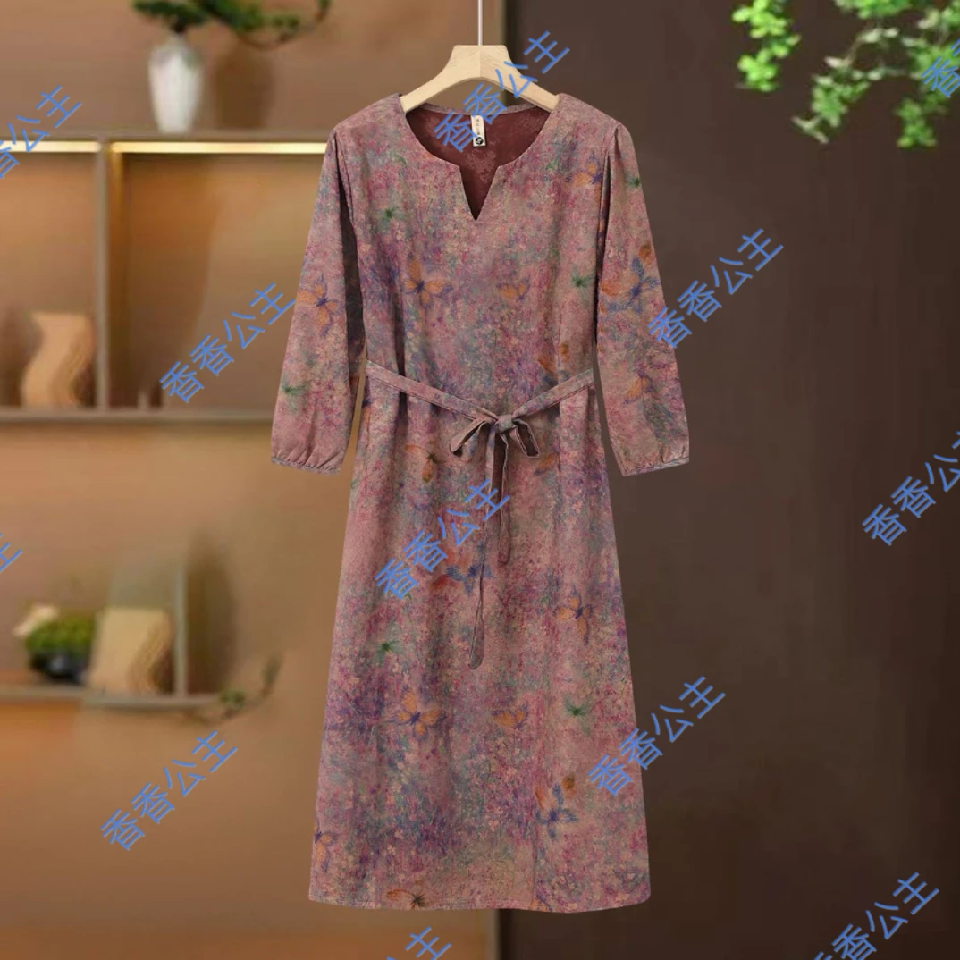 918【紫嫣然】高端订制连衣裙 休闲女士夏季复古宽松