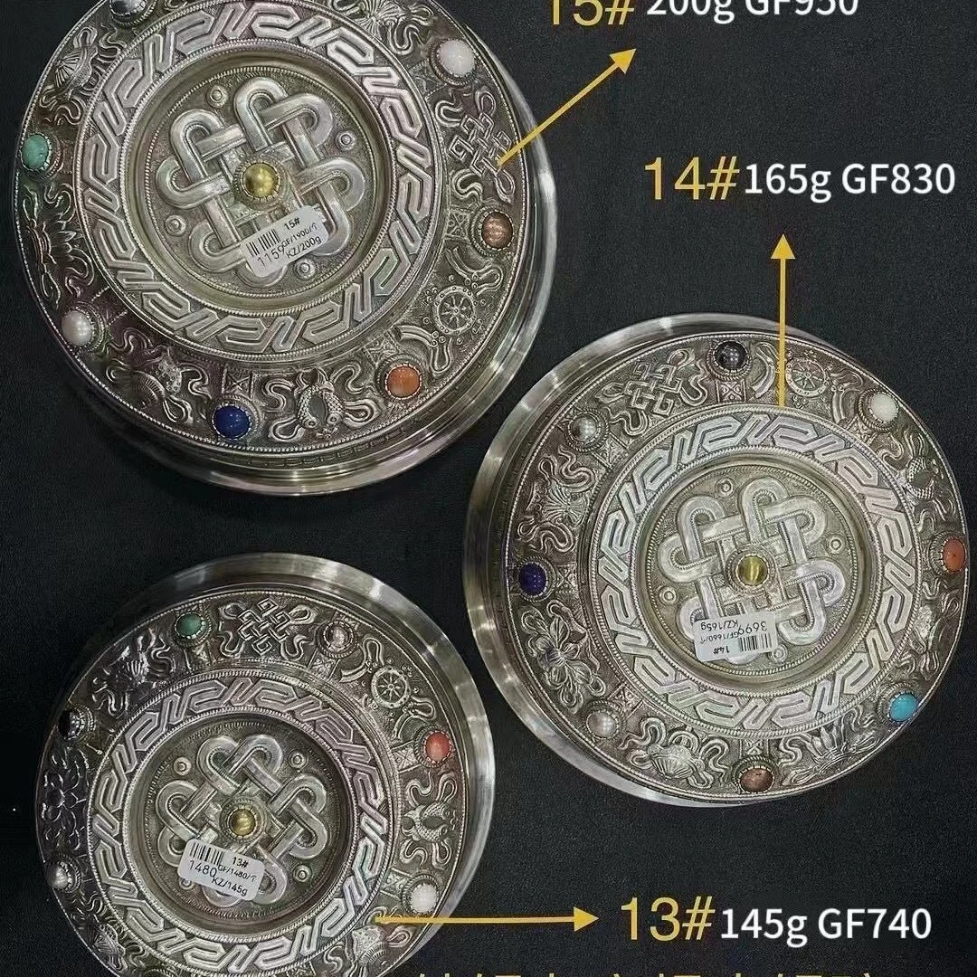 足银银制品 纯银民族真宝石银碗