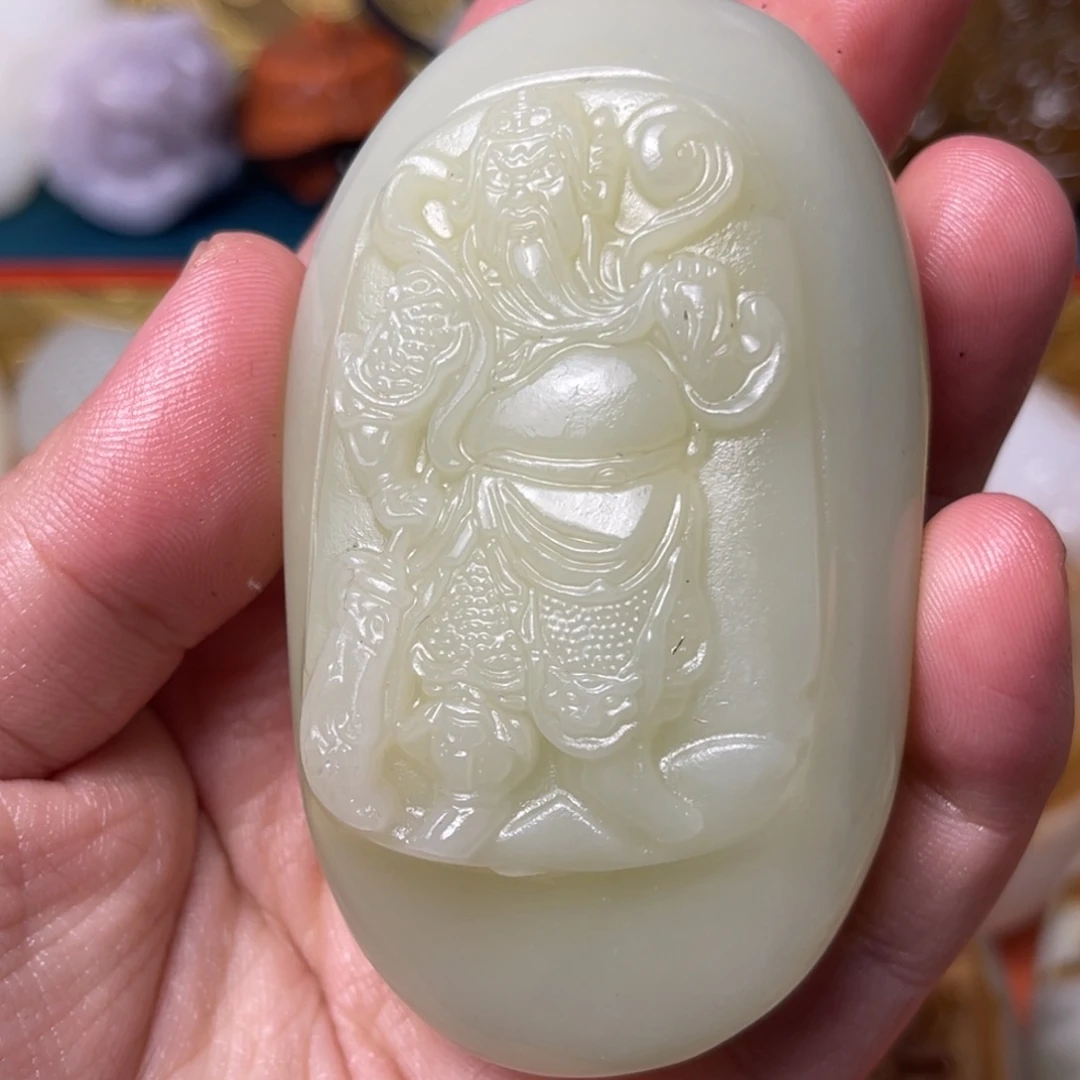 沧***）石材天然方解石手把件不退换