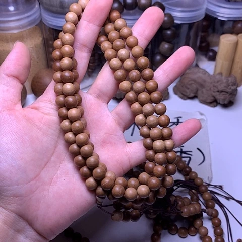 檀香木手串/手链老山檀香黑肉0.8/108多圈