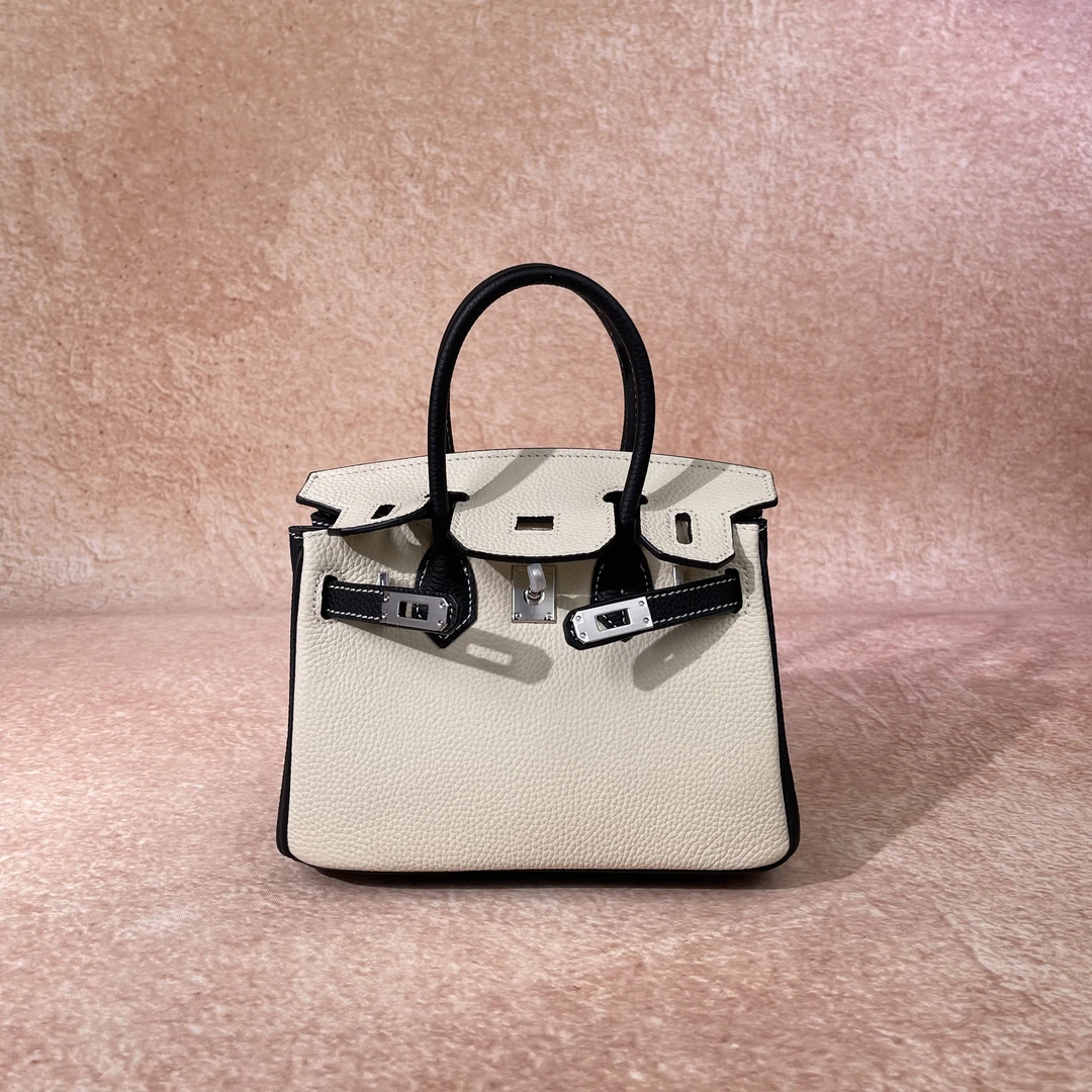 【黑拼白】银扣轻奢单肩时尚高档女包-34003B-2