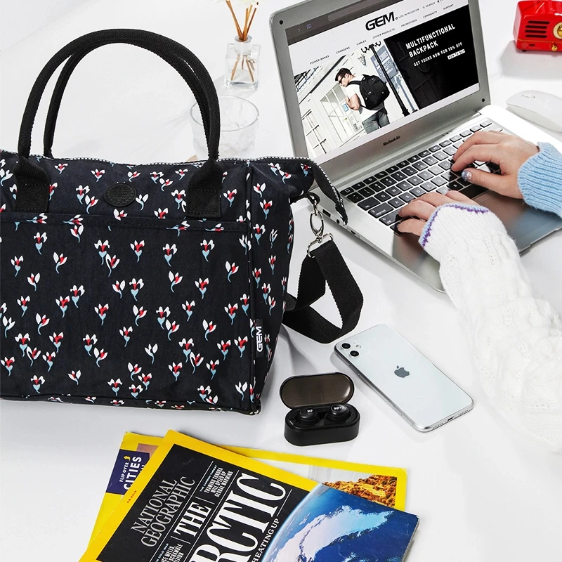 GEM祥兴箱包女士碎花托特包手提斜挎包单肩包轻便时尚便携包