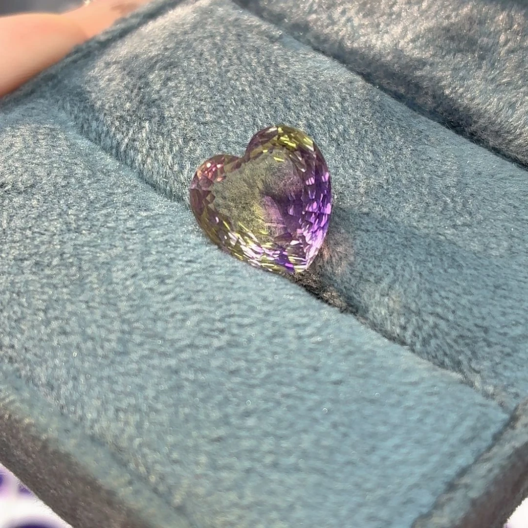 925银培育紫黄晶色宝石