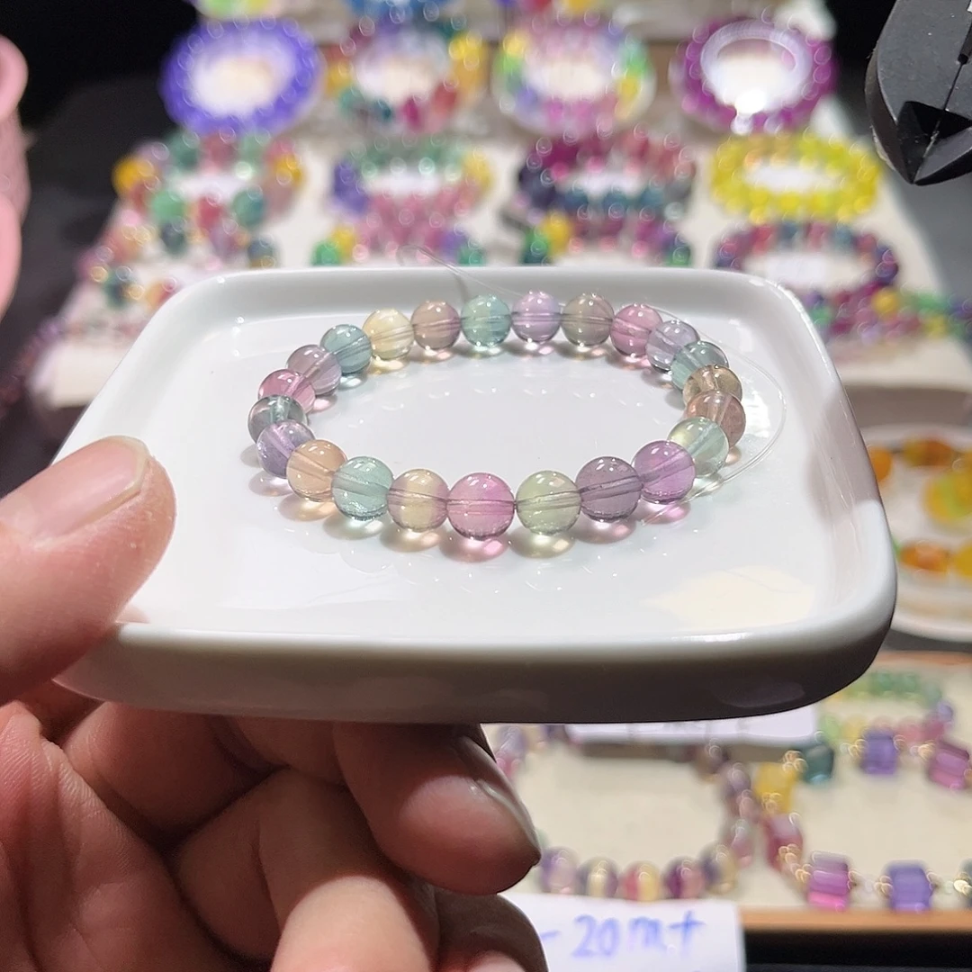 未镶嵌手串萤石冰淇淋色8mmm