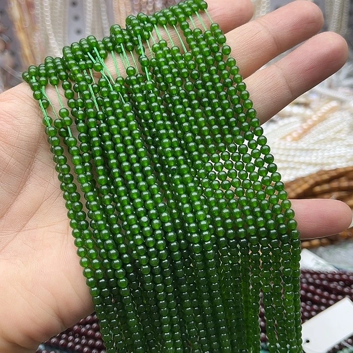 玛瑙/玉髓未镶嵌珠宝半成品一条3mm左右碧玉