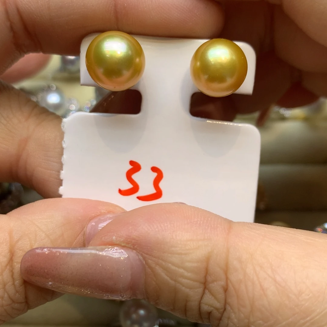 18K金镶嵌耳饰海水珍珠