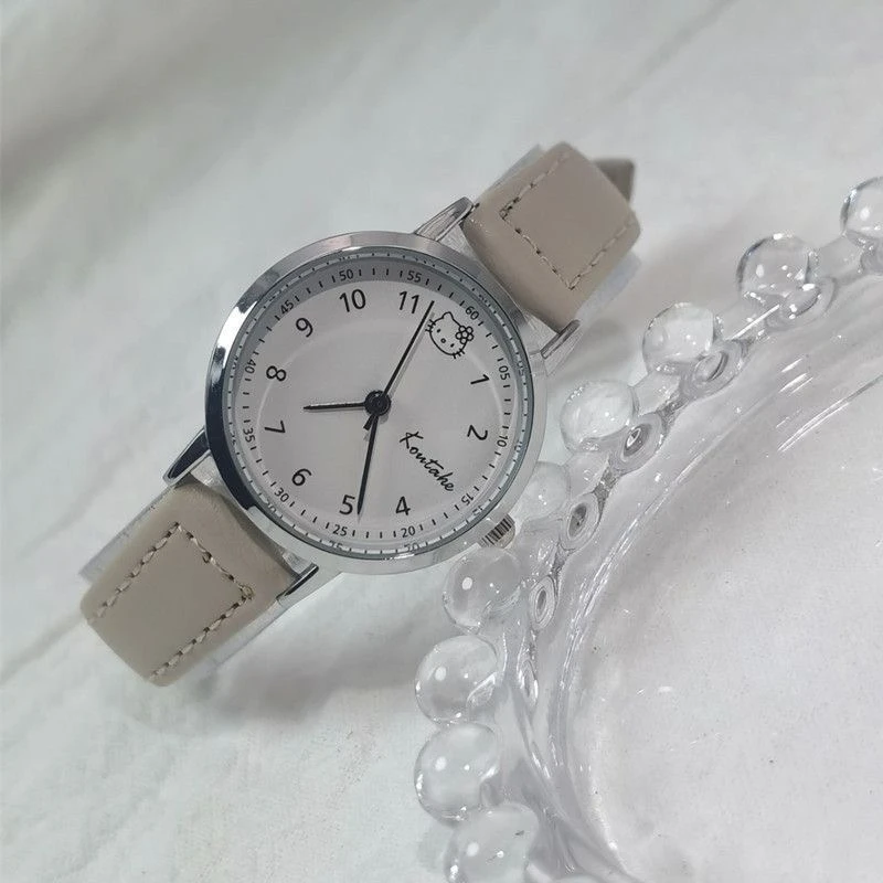 hellokitty学生考试手表女初中生百搭小众简约时尚圆2025新款