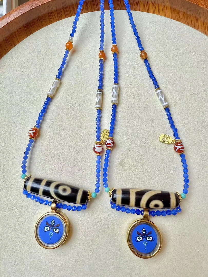【灰姑娘原创】如意二Y珠珠黑财法眼珠珠猫眼项链M3177多样性发一