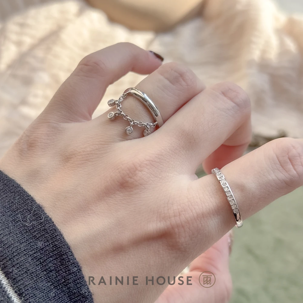 925银戒指 【漫漫】S925银设计感韩系开口戒指