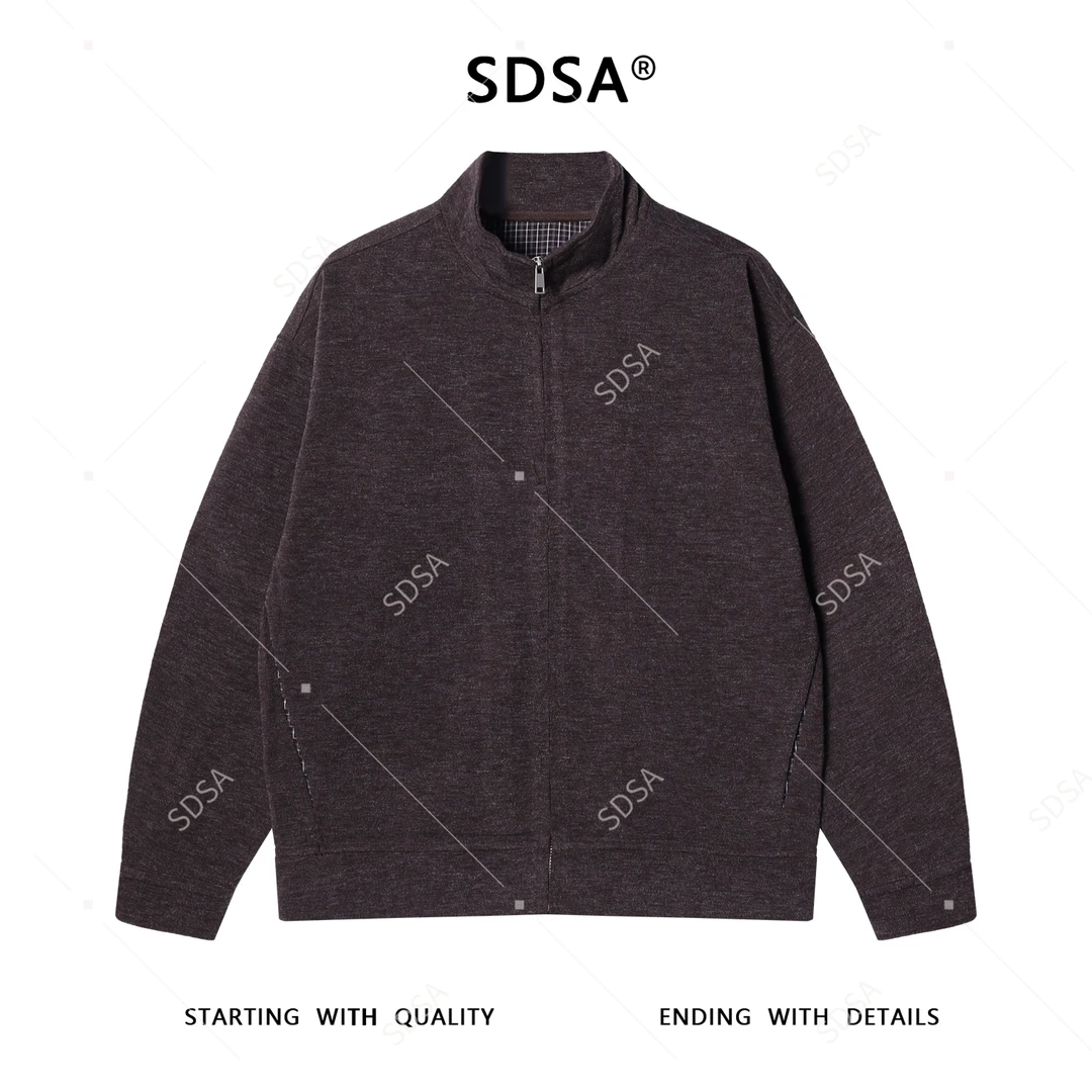 SDSA男士秋冬新款痞帅男装复古宽松拉链立领夹克外套时尚休闲上衣