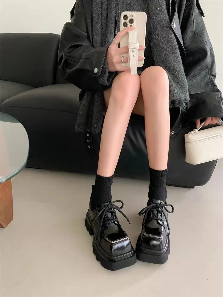 SUSU【欧货特】 2025 帅气机能风金属方头防水台乐福鞋 店4 904