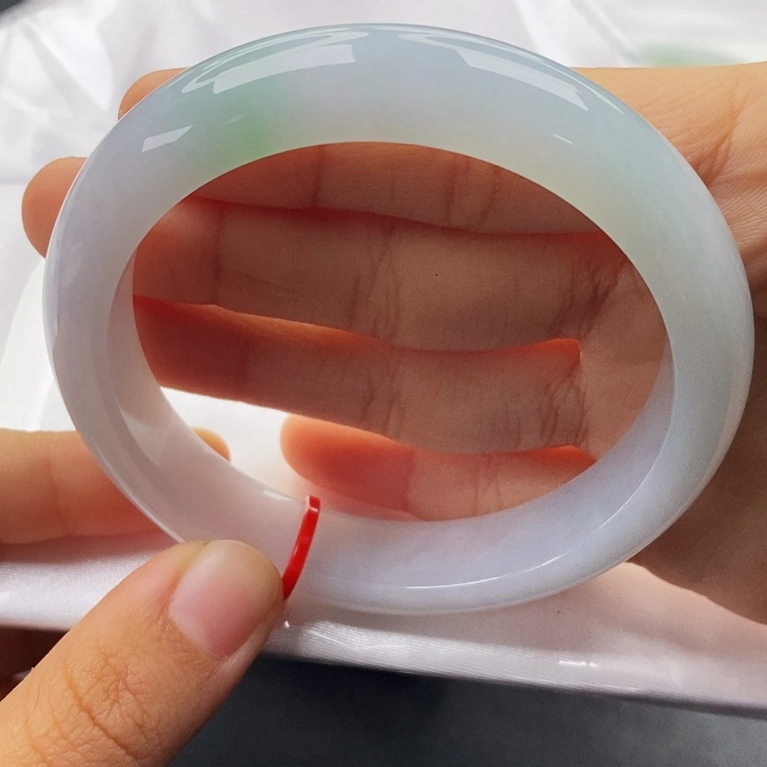 翡翠未镶嵌手镯6162正圈