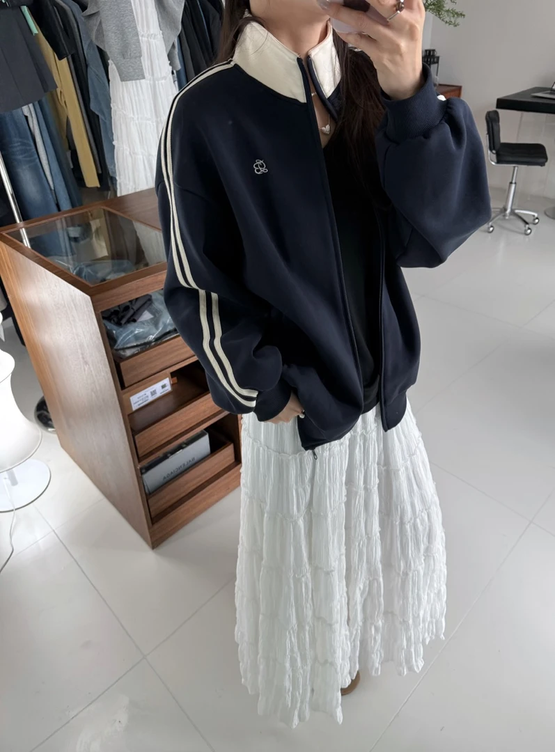 F.A[女高]春季立领长袖落肩袖卫衣外套宽松休闲显瘦百搭春秋短款