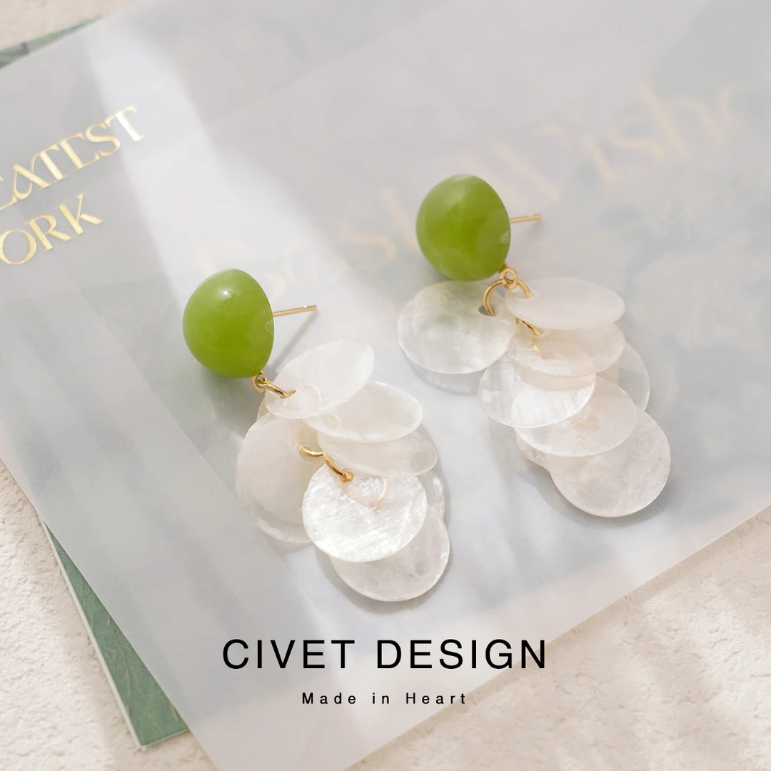 非金属亚克力耳饰 夏日流苏花瓣耳环森系小清新可爱甜美耳钉氛围