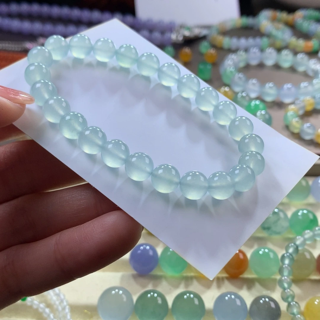 翡翠手链未镶嵌木那冰晴水卡7.8