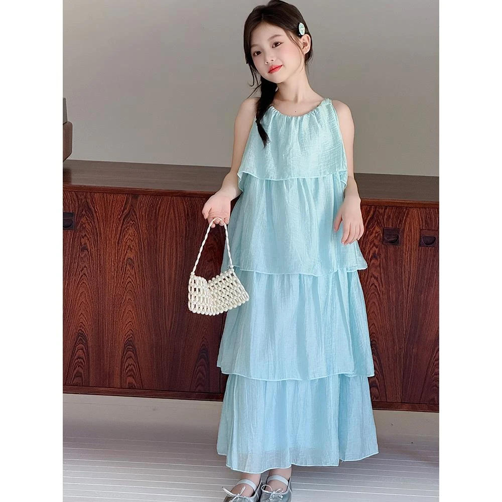 女童连衣裙夏季2025新款女大童海边穿搭裙子女孩度假裙儿童沙滩裙