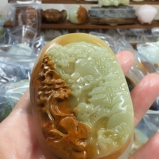 用***天砖雕石头手把件石头手把件