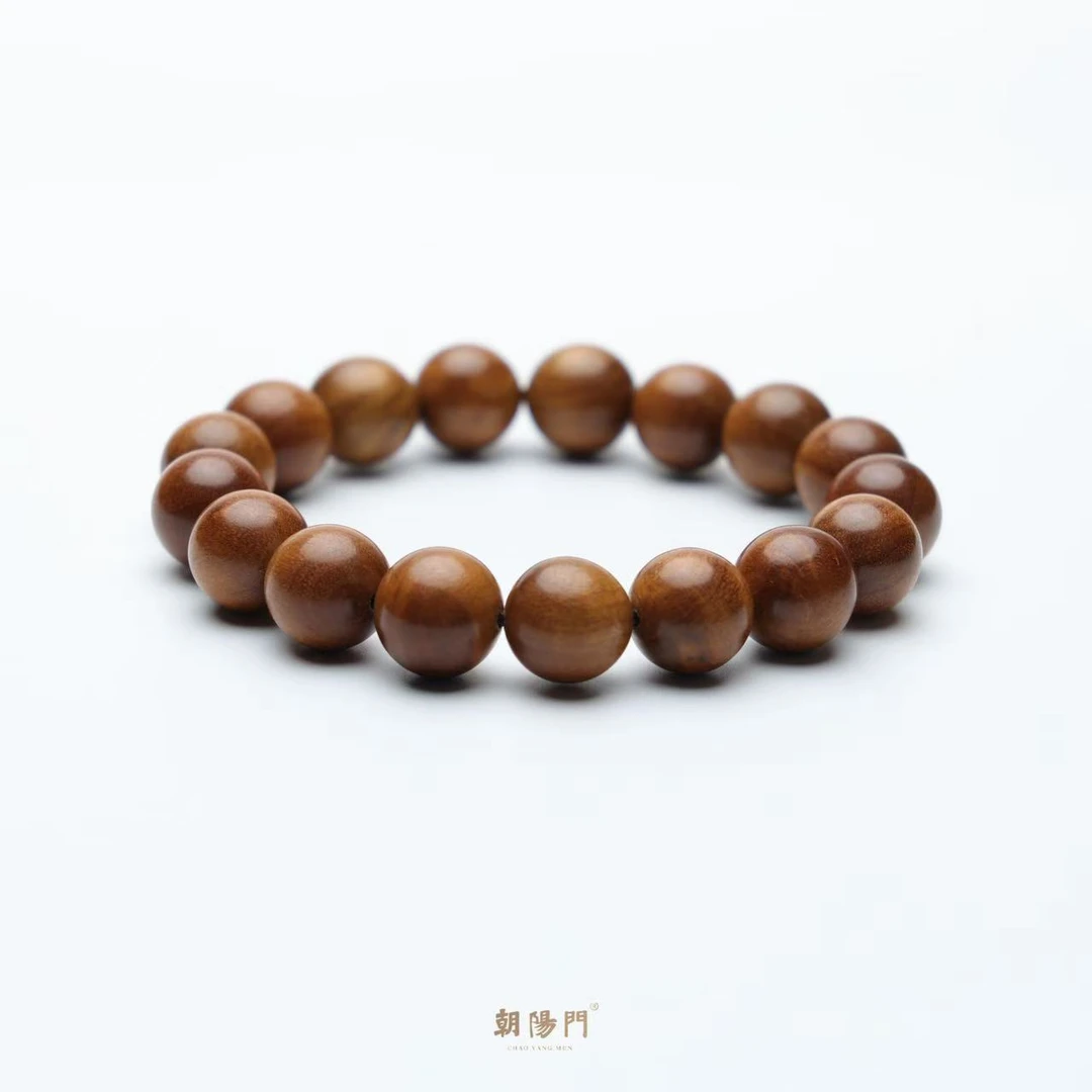 P4819金丝楠天然圆珠木质单圈12MM