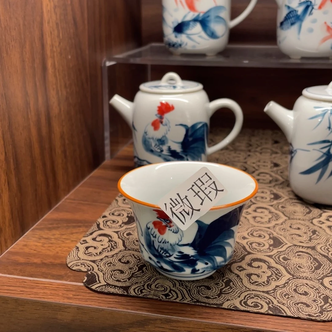 微瑕釉下彩纯手绘