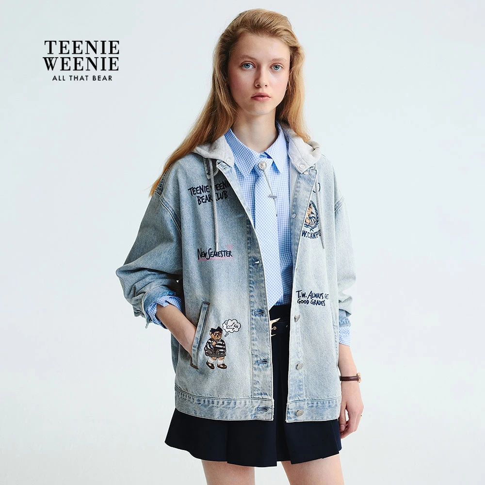 TeenieWeenie小熊女装外套25复古街头休闲感牛仔上衣TTJE253801P
