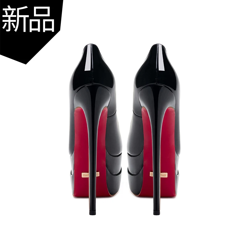 超高跟鞋女2025新款春秋季款t台走秀性感16cm细跟女单鞋真皮尖头