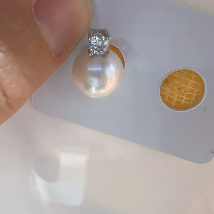 淡水珍珠银S925镶嵌颈饰11-12