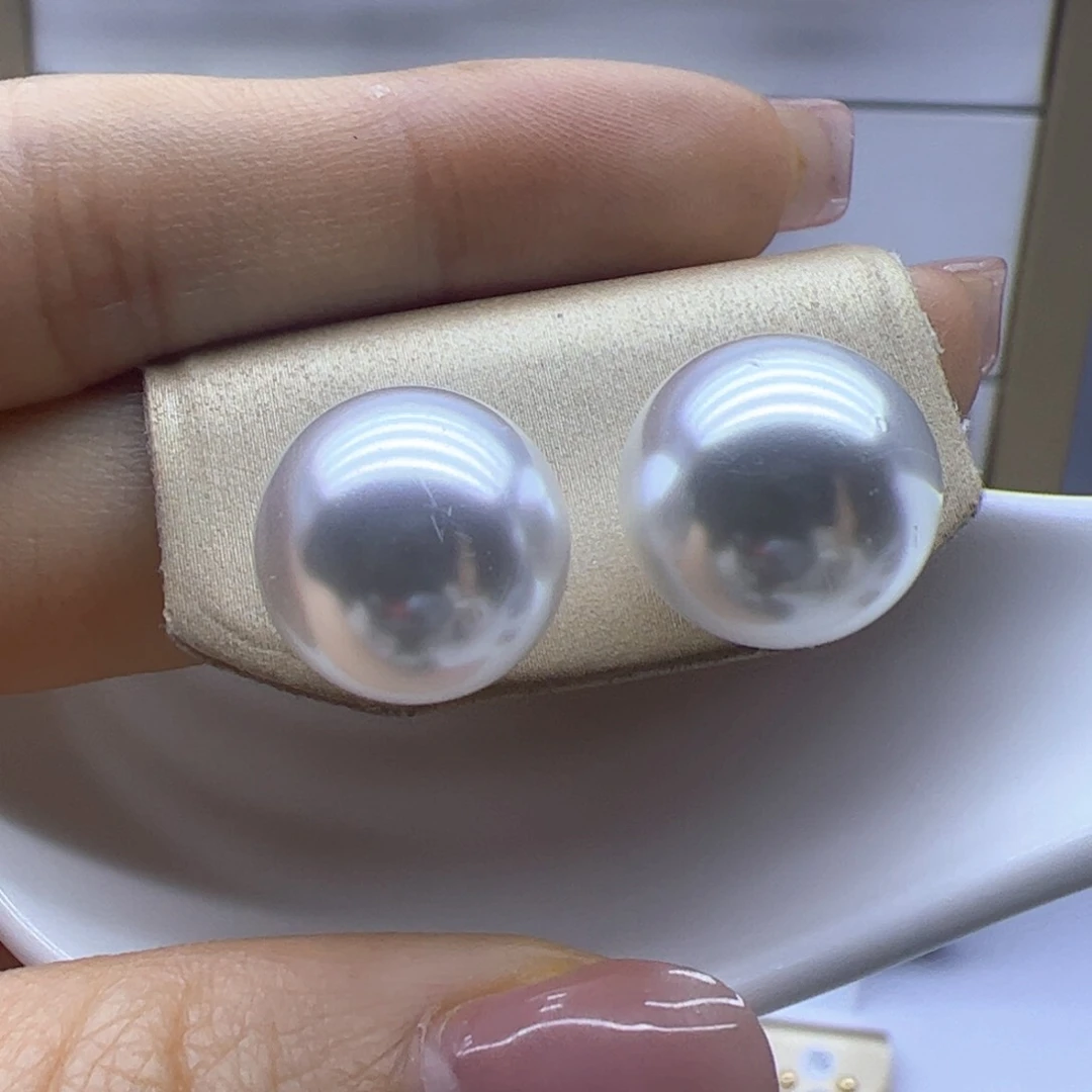 淡水珍珠耳饰银S925镶嵌