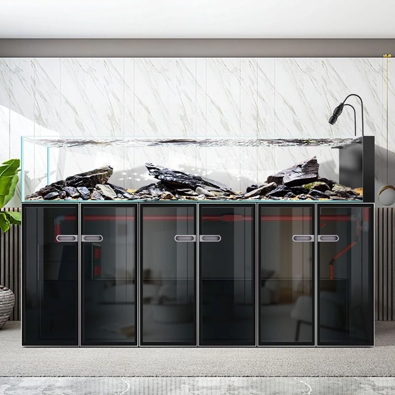 鱼缸造景专用鱼缸溪流缸家用客厅中大型落地生态造景水草缸底过滤