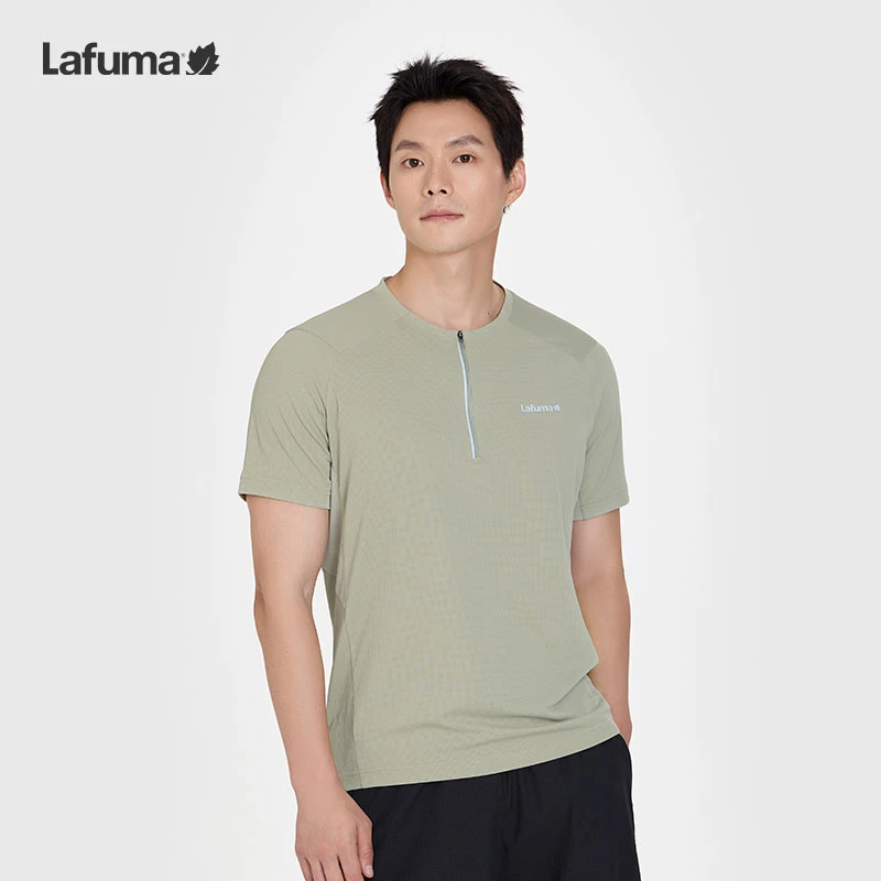 LAFUMA乐飞叶户外25夏季男士速干短袖T恤圆领半拉链运动LMTS5BS40