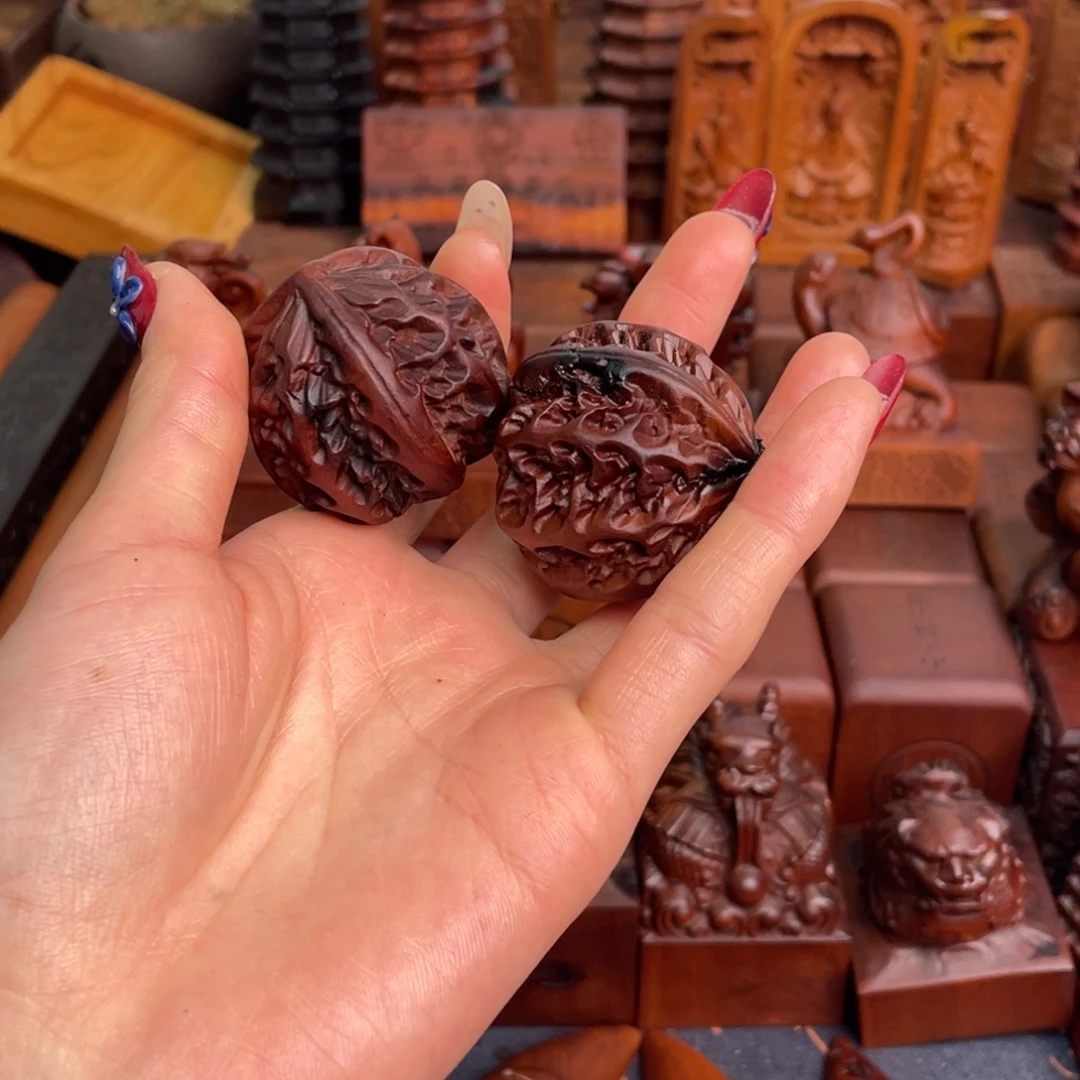 木枣木雷焦雷痕核桃一对