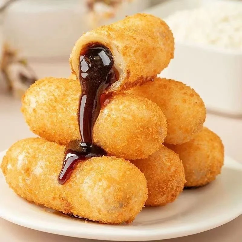 爆浆红糖糍粑年糕糯米滋粑批发商用麻糍半成品火锅油炸小吃即食