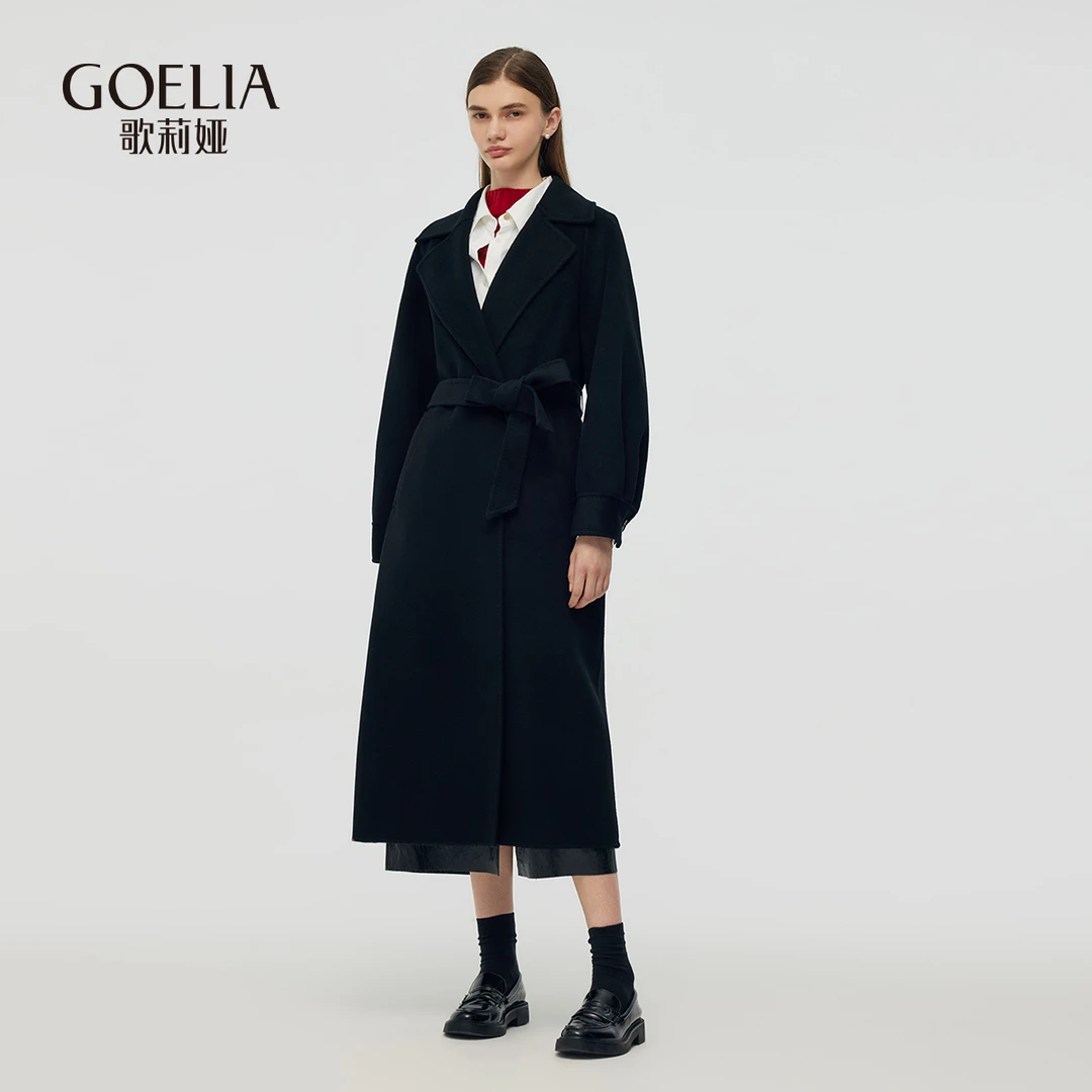 歌莉娅绵羊毛羊绒双面呢大衣外套潮牌1CSC6N850