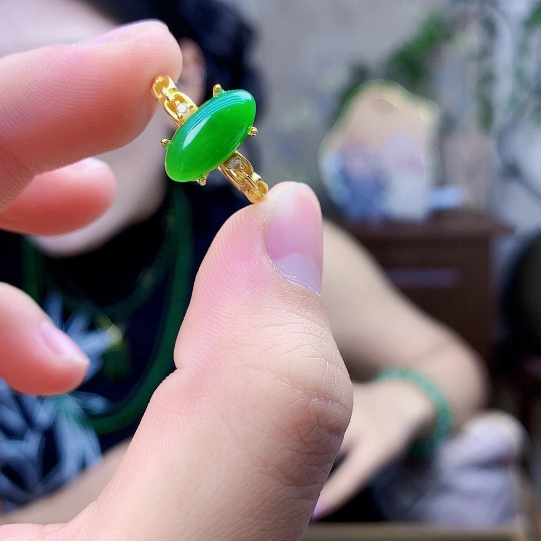 和田玉（碧玉）银S925镶嵌吊坠(不含链)不*说带黑点