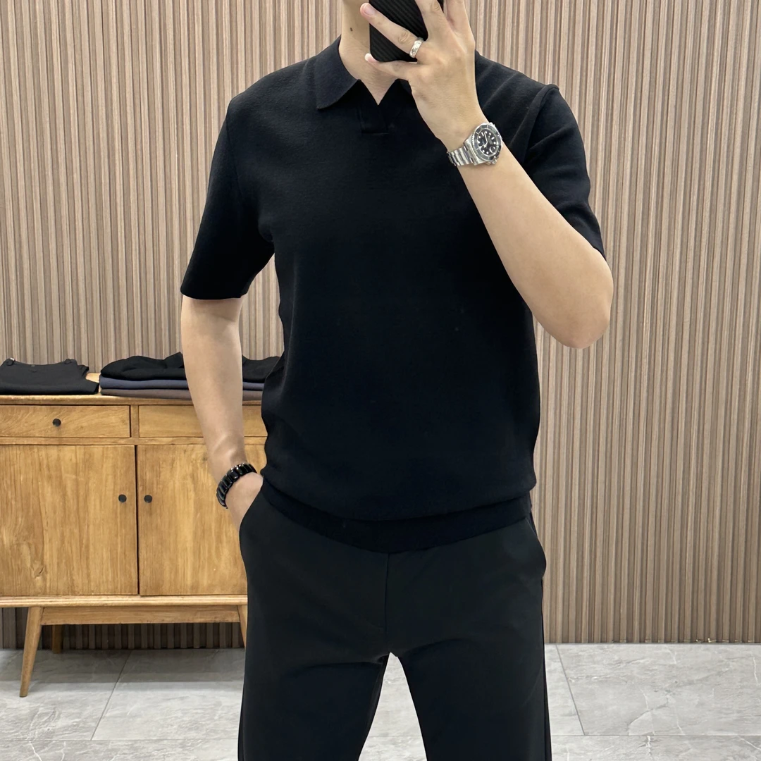 【含绵羊毛】秋季新品轻奢Polo衫休闲商务翻领短袖Z63987