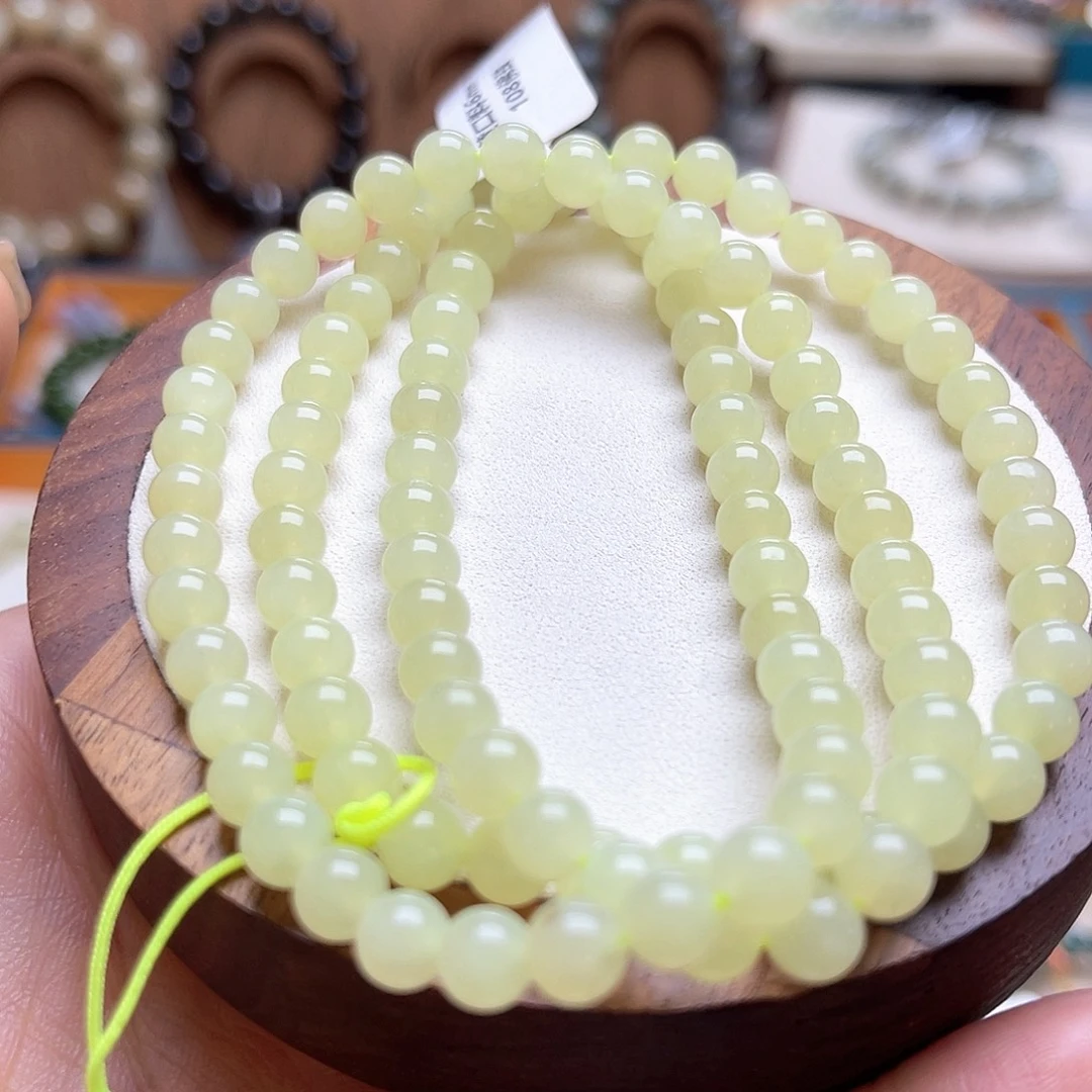 和田玉未镶嵌手串H48卡6