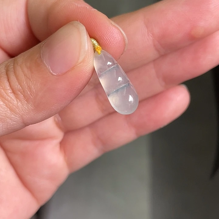 翡翠未镶嵌颈饰缅甸天然a货翡翠福豆吊坠裸石