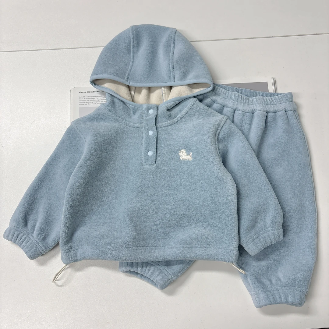 【柏莉绒套装 小洛妈咪】婴儿童上衣服男童女宝宝春秋冬装卫衣I23