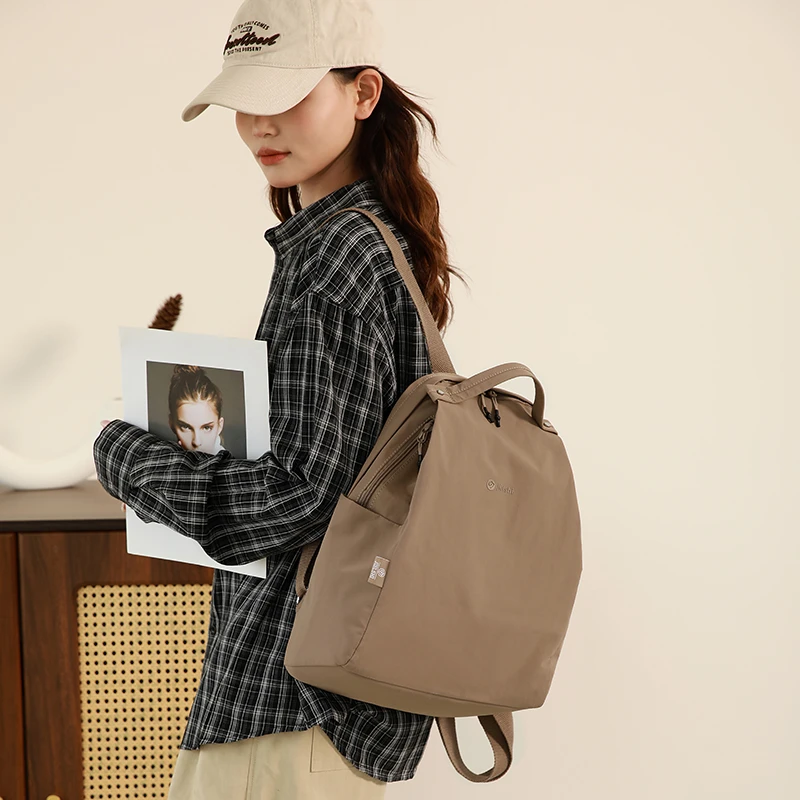 百搭背包女牛津布质感双肩包2025新款大容量电脑包小型旅游帆布包