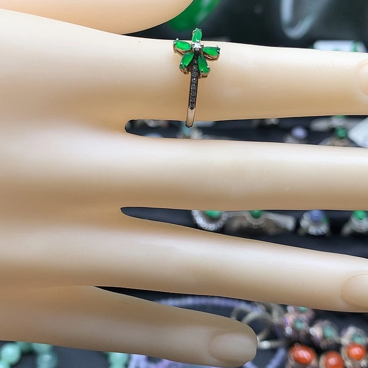 翡翠银S925镶嵌戒指