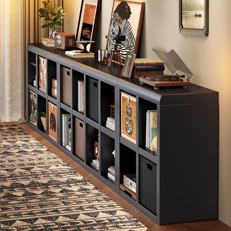 钢制格子柜靠墙收纳书架自由组合方格柜落地置物架家用简约储物柜