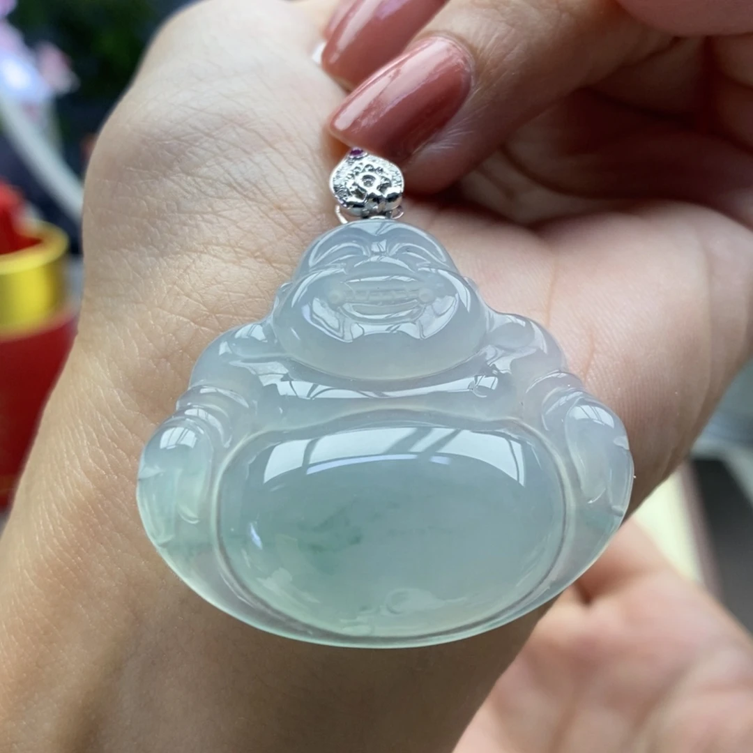 翡翠18K金镶嵌颈饰吊坠56