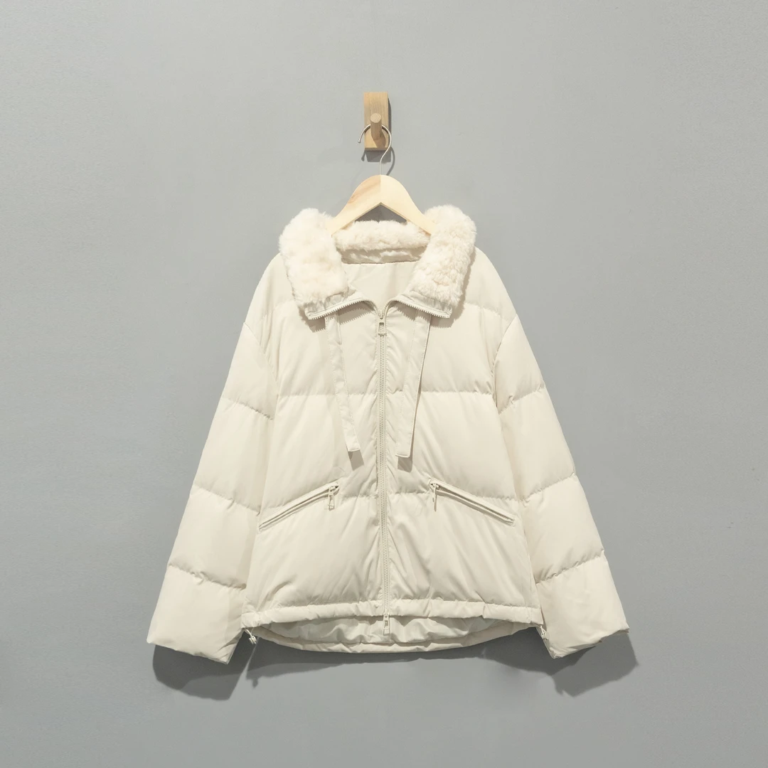 【且听风吟】0517233新国标90白鸭绒高毛领百搭保暖羽绒服