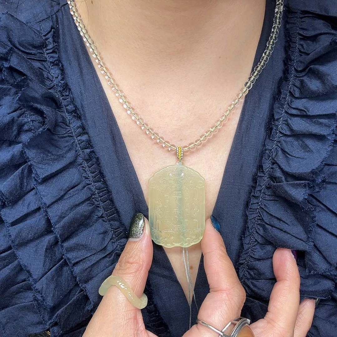 未镶嵌岫玉颈饰岫玉平安牌子