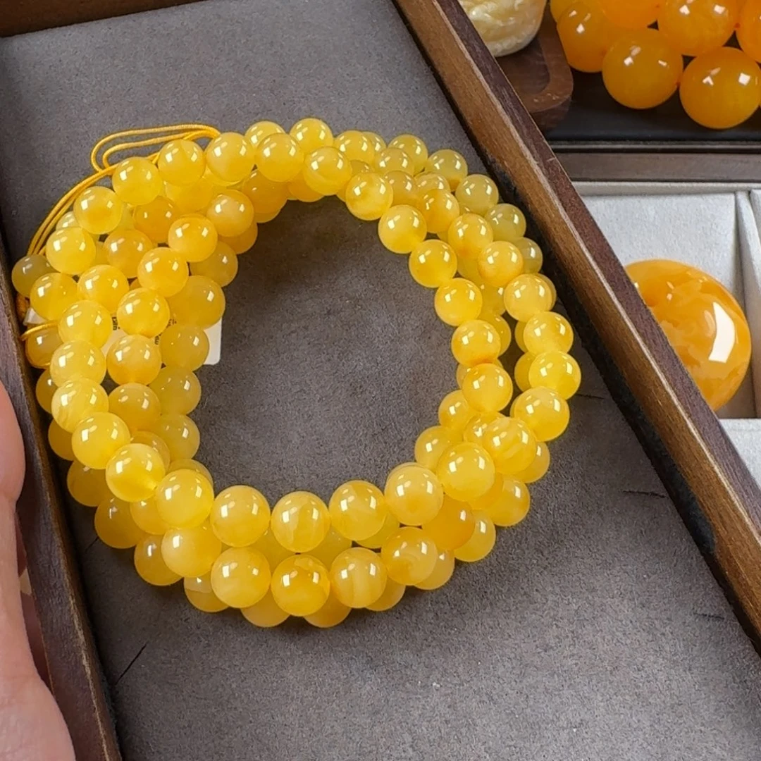 蜜蜡未镶嵌毛衣链天然原矿